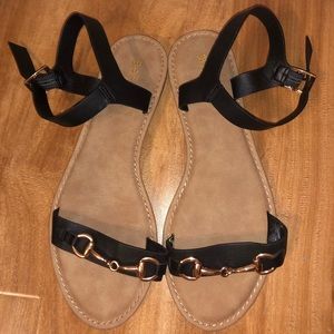 Bamboo Black/Gold Women’s Sandals